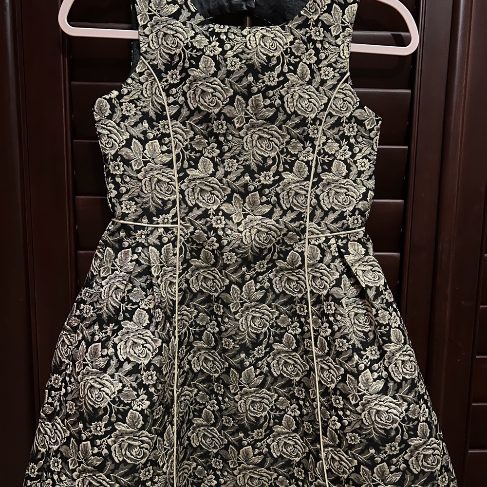 The Children's Place Black and Gold Floral Dress